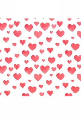 Kadopapier Trendy hearts rood & rood 50cm x 200meter