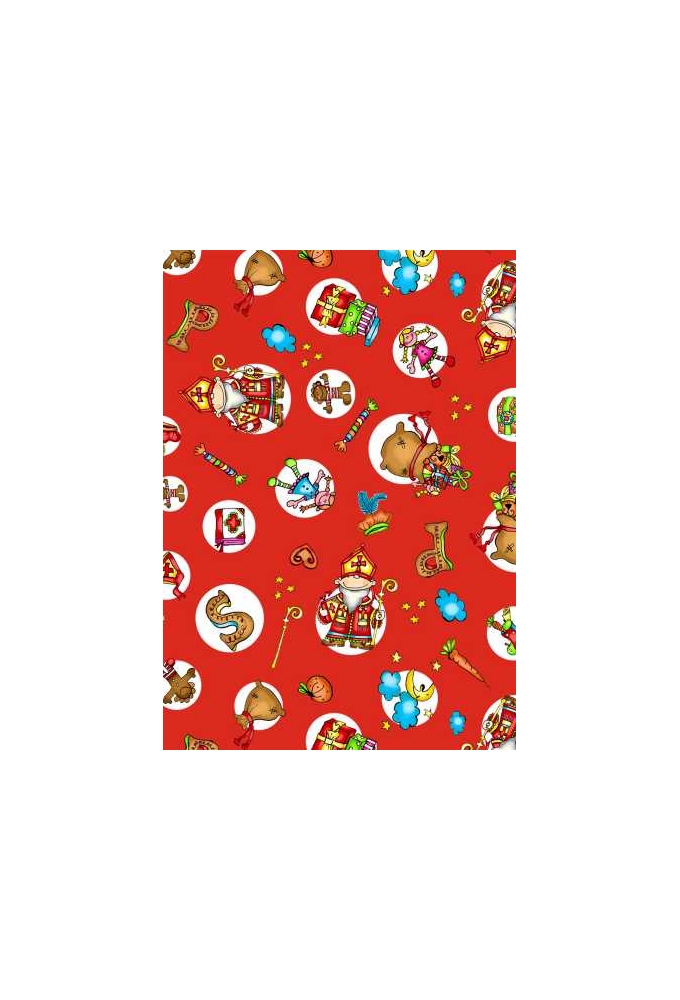 Sintpapier Trendy De Zak Van Sinterklaas Rood Wit 30cm x 125meter