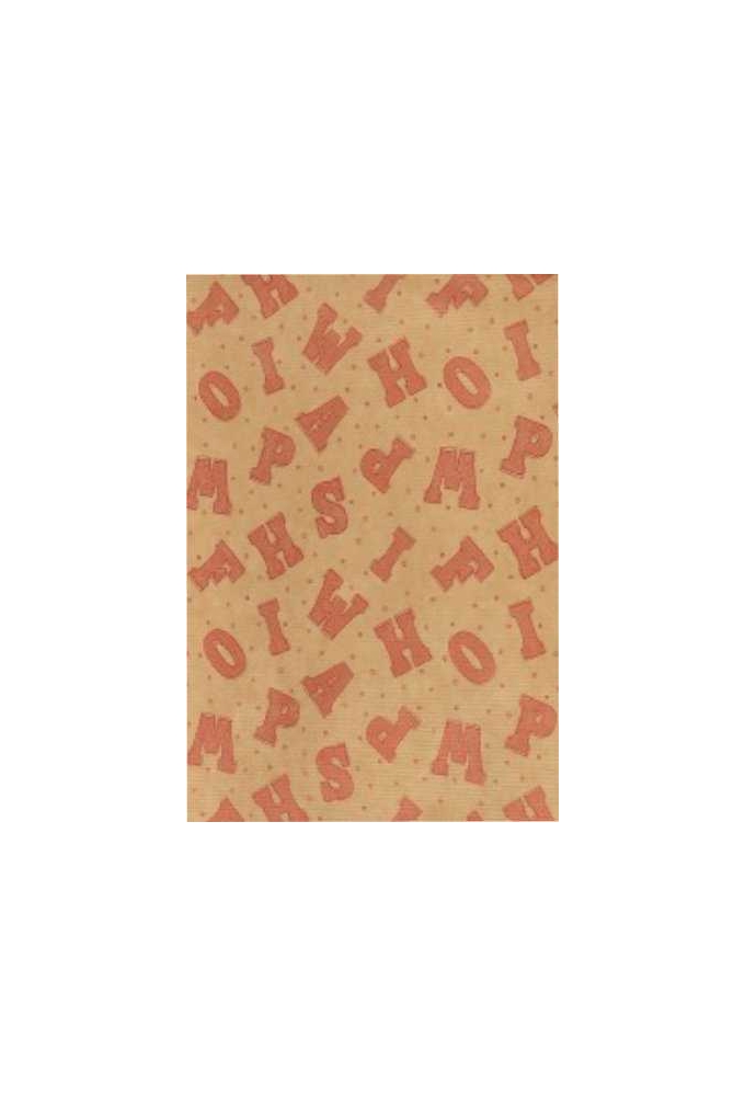 Sintpapier Bruin Kraft Letters Goud 30cm x250meter