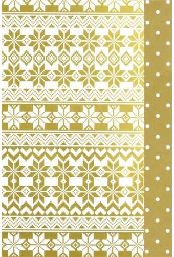 Kerstpapier Dubbel zijdig Norway Goud 30cm x 175mtr