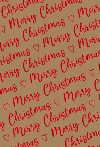Kerstpapier Kraft Merry Christmas Wishes Kraft Red 30cm x 250meter