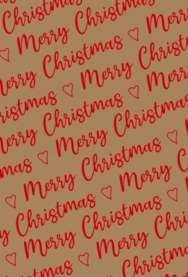 Kerstpapier Kraft Merry Christmas Wishes Kraft Red 30cm x 250meter