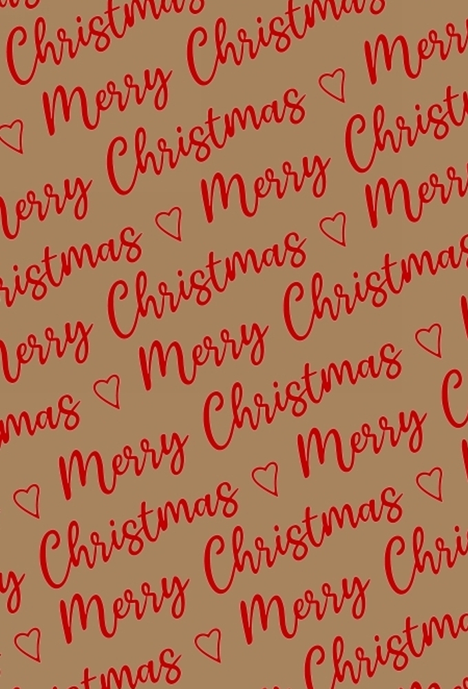 Kerstpapier Kraft Merry Christmas Wishes Kraft Red 30cm x 250meter
