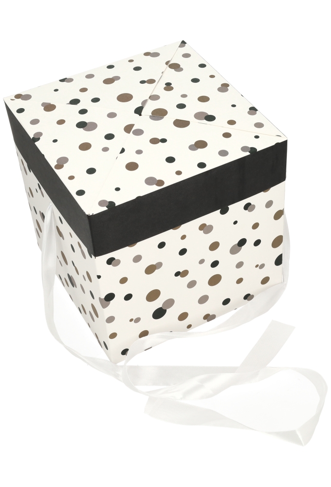 Geschenkdoos Regalo Gifts Dots & Wit Lint20x20x20cm 25stuks