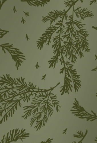 Kerstpapier Winter Leaves Dark Groen 30 cm x  200meter
