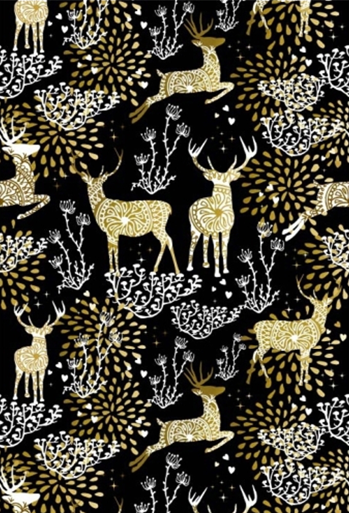 Kerstpapier xmas reindeers classic 30cm x 200meter