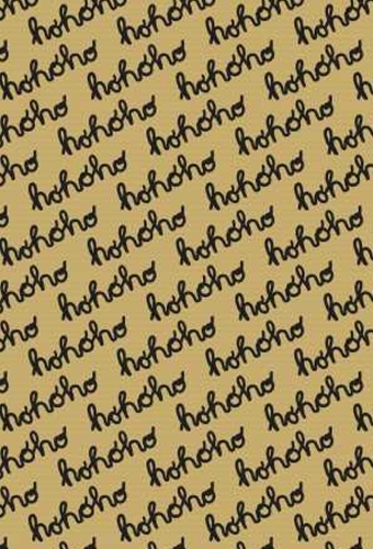 Kerstpapier Bruin hohoho zwart kraft 30cm x 250meter