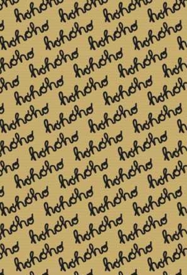 Kerstpapier Bruin hohoho zwart kraft 30cm x 250meter