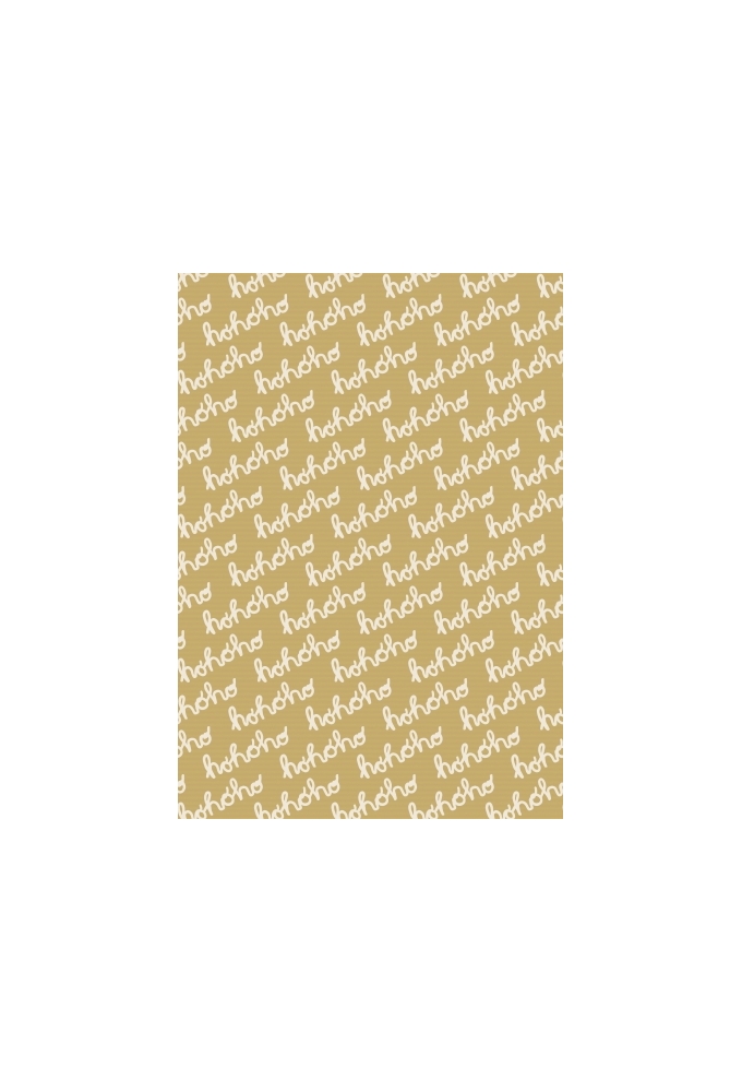 Kerstpapier Hohoho Wit Kraft 30 cm x 250meter