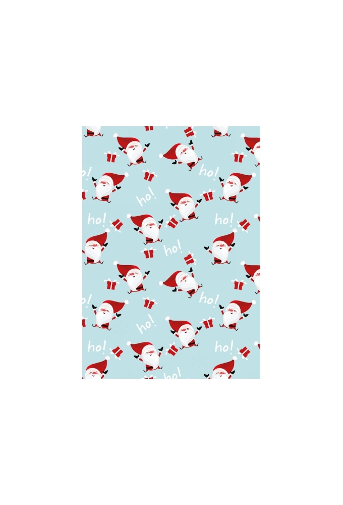 Kerstpapier Happy Santa Licht Blauw 70 cm x 200meter