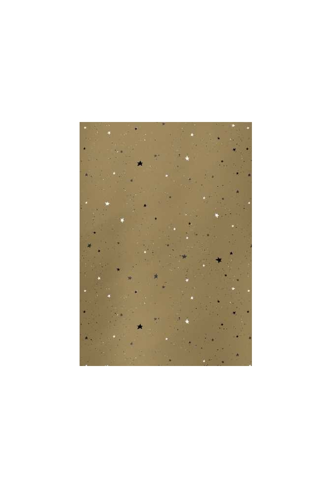 Kerstpapier Metallic stars are shinning goud 70cm x 150meter