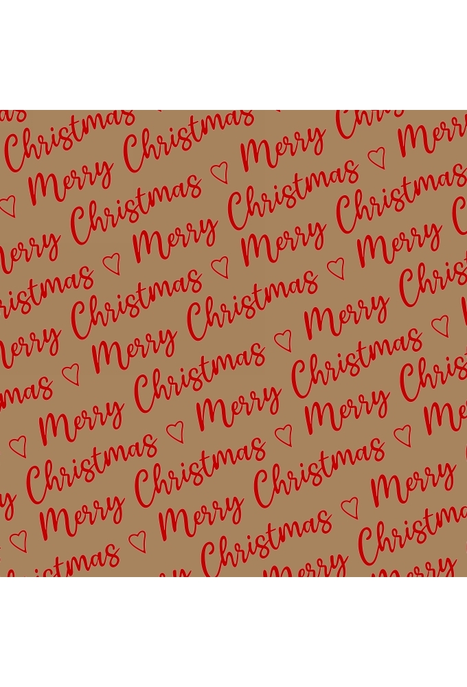 Kerstpapier Kraft Merry Christmas Wishes Kraft Red 70cm x 250meter