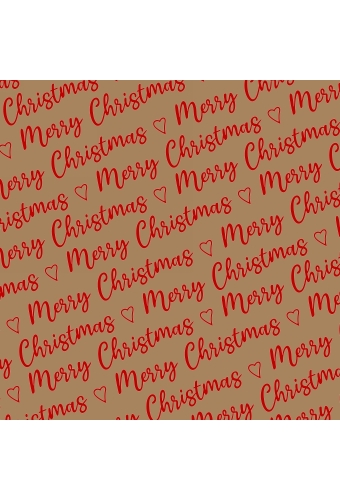 Kerstpapier Kraft Merry Christmas Wishes Kraft Red 50cm x 250meter