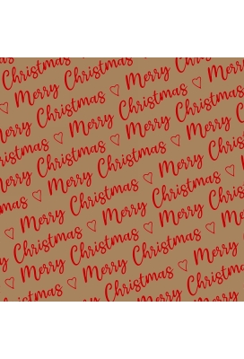 Kerstpapier Kraft Merry Christmas Wishes Kraft Red 50cm x 250meter