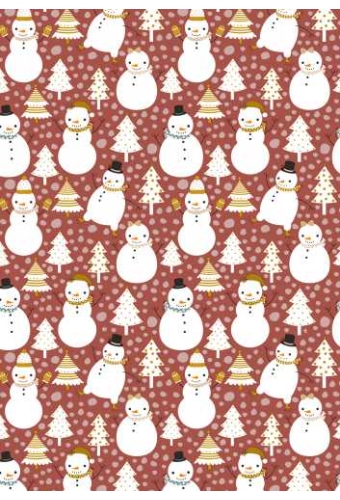 Kerstpapier snowman dance brick 30cm x 200meter