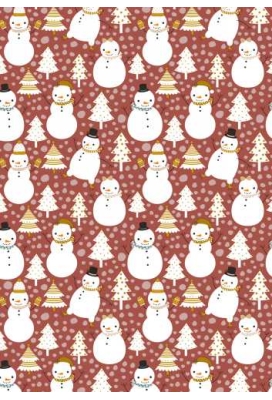 Kerstpapier snowman dance brick 30cm x 200meter