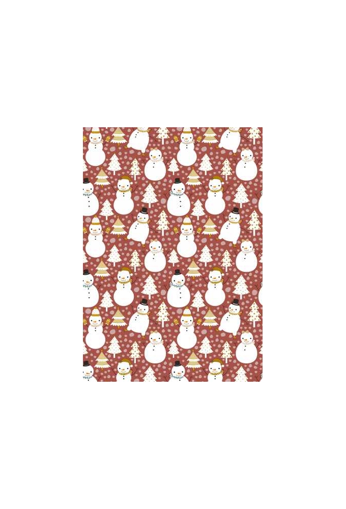 Kerstpapier snowman dance brick 30cm x 200meter