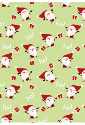 Kerstpapier Happy Santa Lime Groengroen 30 cm x 200meter