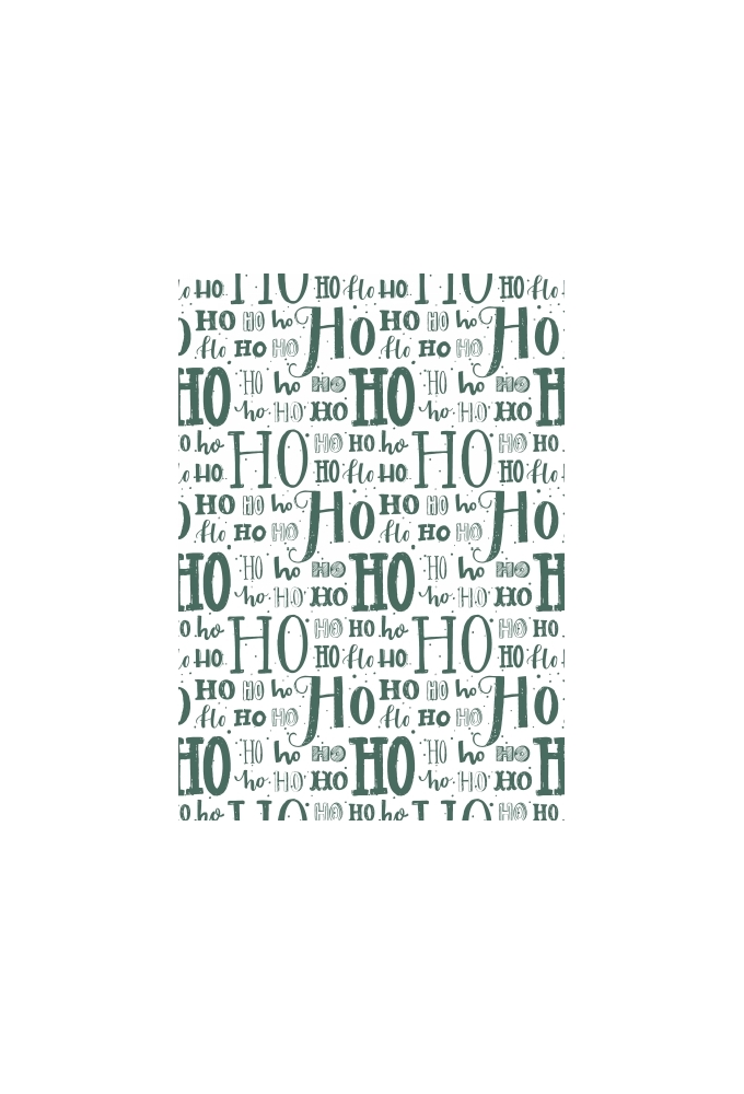 Kerstpapier Hoho Lettering Groen 30 cm x  200meter