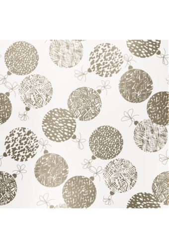 Kerstpapier xmas ornament wit goud Metallic 30cm x 100meter