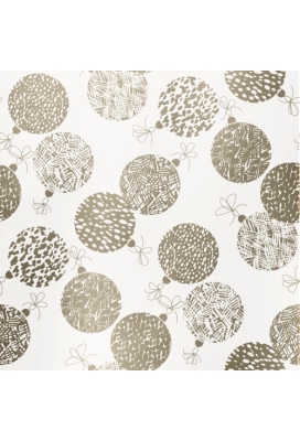 Kerstpapier xmas ornament wit goud Metallic 30cm x 100meter