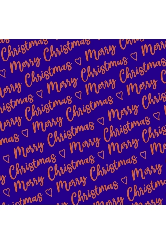 Kerstpapier Merry  Christmas Wishes Blue Copper 30cm x 100meter