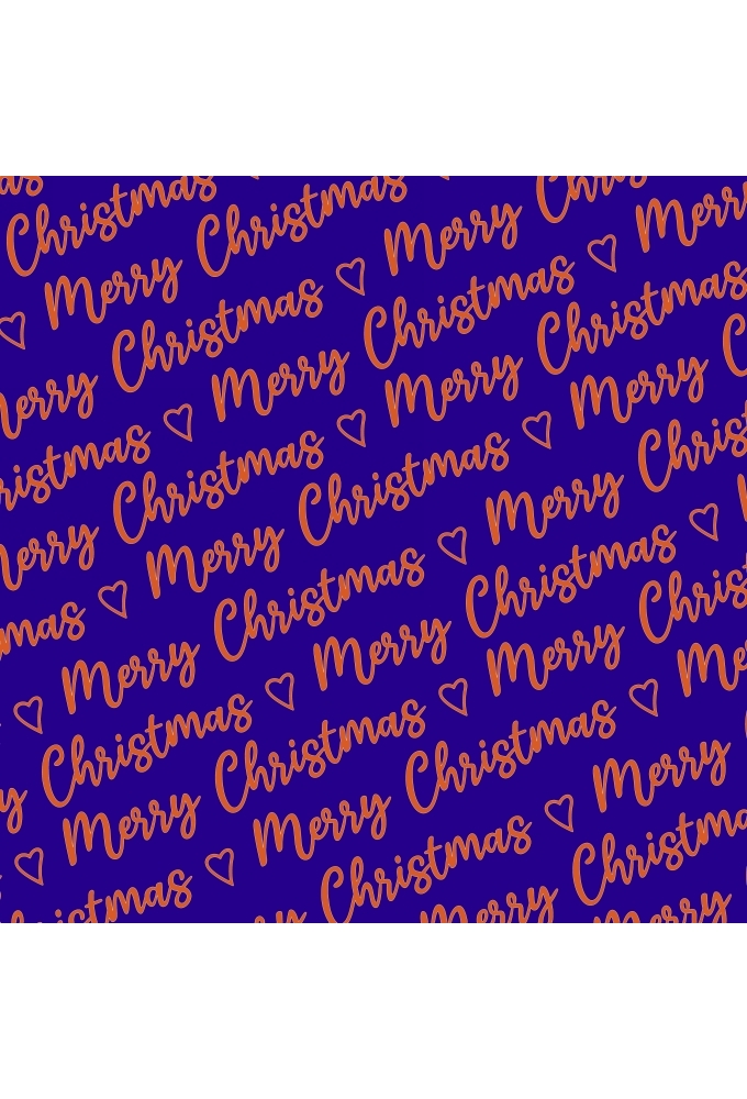 Kerstpapier Merry  Christmas Wishes Blue Copper 30cm x 100meter