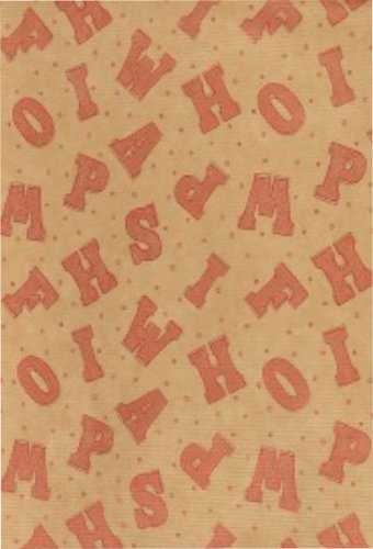Sintpapier Bruin Kraft Letters Goud 50cm x125meter
