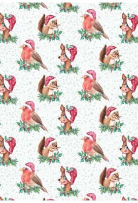 Luxe Kerstpapier Lovely Christmas Wit & Blauw 70cm x 200meter