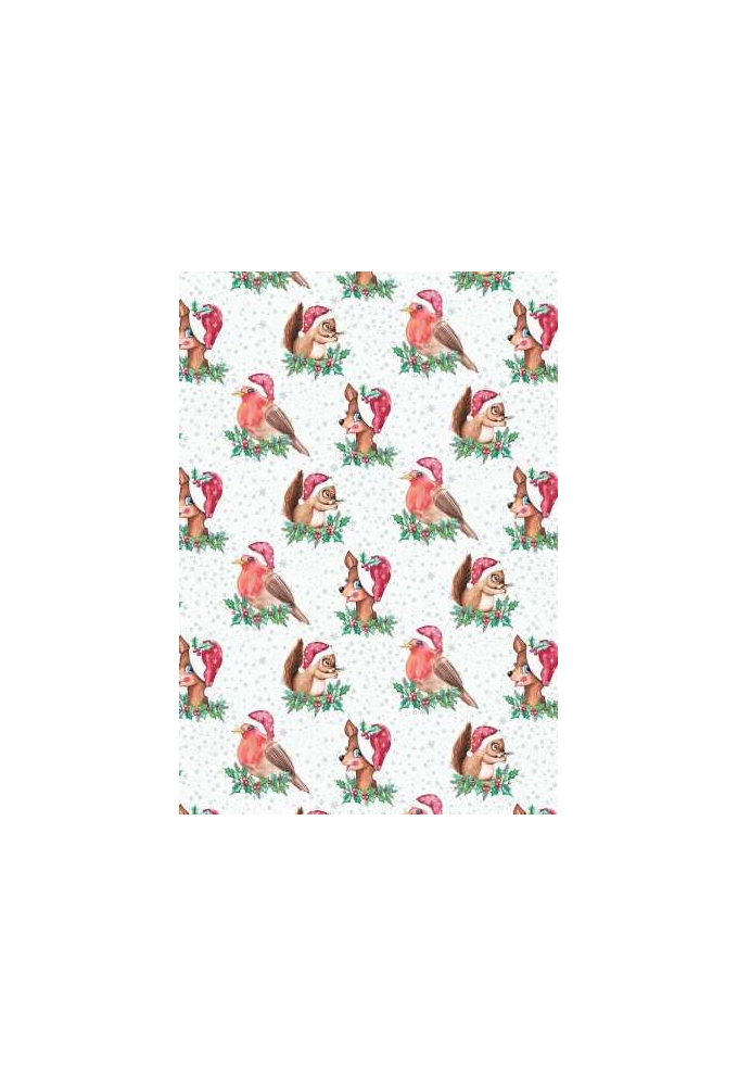 Luxe Kerstpapier Lovely Christmas Wit & Blauw 70cm x 200meter