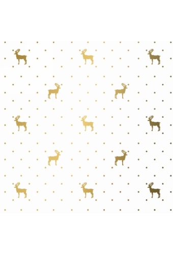 Kerstpapier du monde reindeer Rose goud  70cm x 200meter