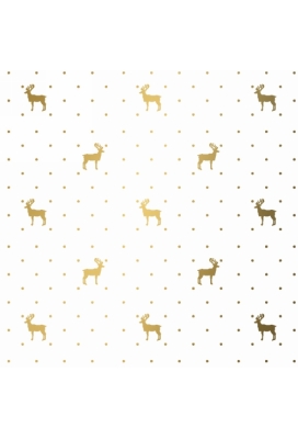 Kerstpapier du monde reindeer Rose goud  70cm x 200meter