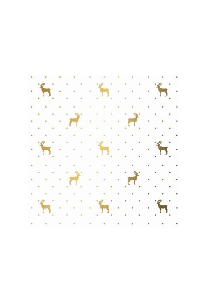 Kerstpapier du monde reindeer Rose goud  70cm x 200meter