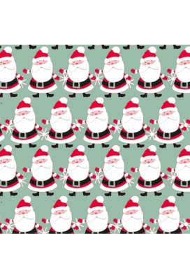 Kerstpapier dancing santa mint 70cm x 200meter