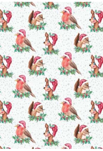 Luxe Kerstpapier Lovely Christmas Wit & Blauw 60cm x 200meter