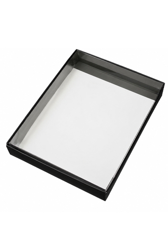 Kadodoos Met Venster A5 Laag Zwart 21.5x15x4cm 25stuks OP IS OP