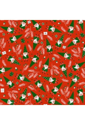 Kerstpapier Santa's Friend Red 30cm x 200meter