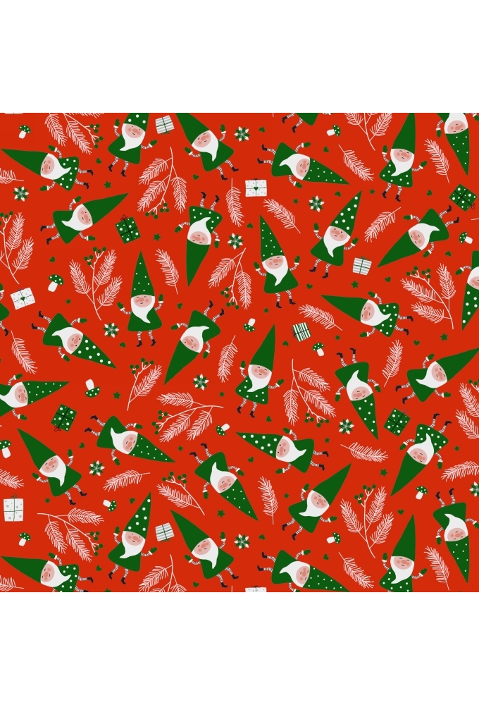 Kerstpapier Santa's Friend Red 30cm x 200meter