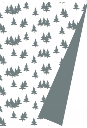 Kerstpapier Dubbelzijdig Xmas Trees Grijs 30 cm x 175meter