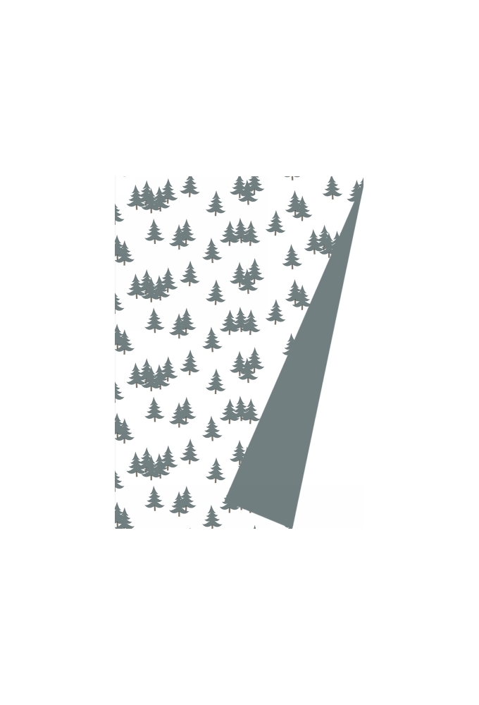 Kerstpapier Dubbelzijdig Xmas Trees Grijs 30 cm x 175meter