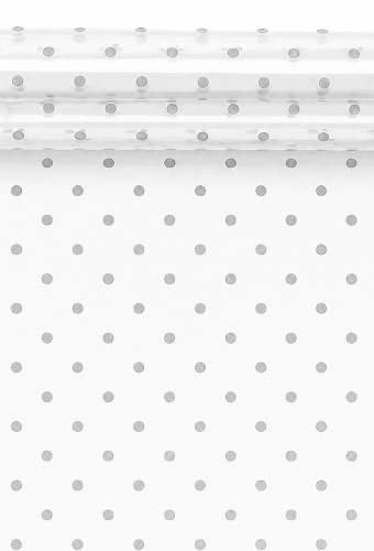 Cadeaufolie Transparant Zilveren Dots 70cm x 50meter 35my