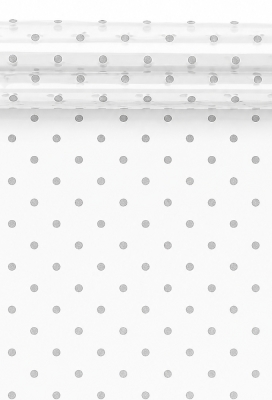 Cadeaufolie Transparant Zilveren Dots 70cm x 50meter 35my