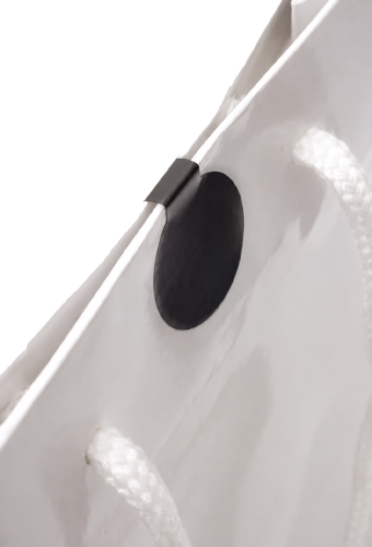 Tassensluiter Etiket Zwart 2x Rondje 27mm x 6.1cm 500stuks