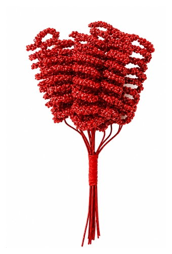 Kado Decoratie Curls Pin Rood 12cm Met IJzerdraad 72stuks
