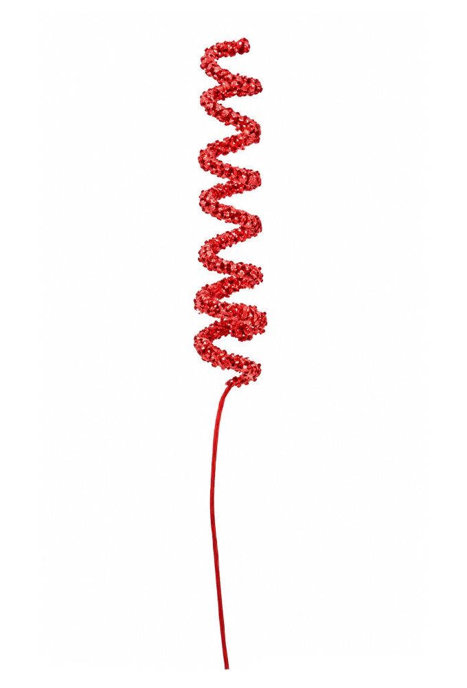 Kado Decoratie Curls Pin Rood 12cm Met IJzerdraad 72stuks