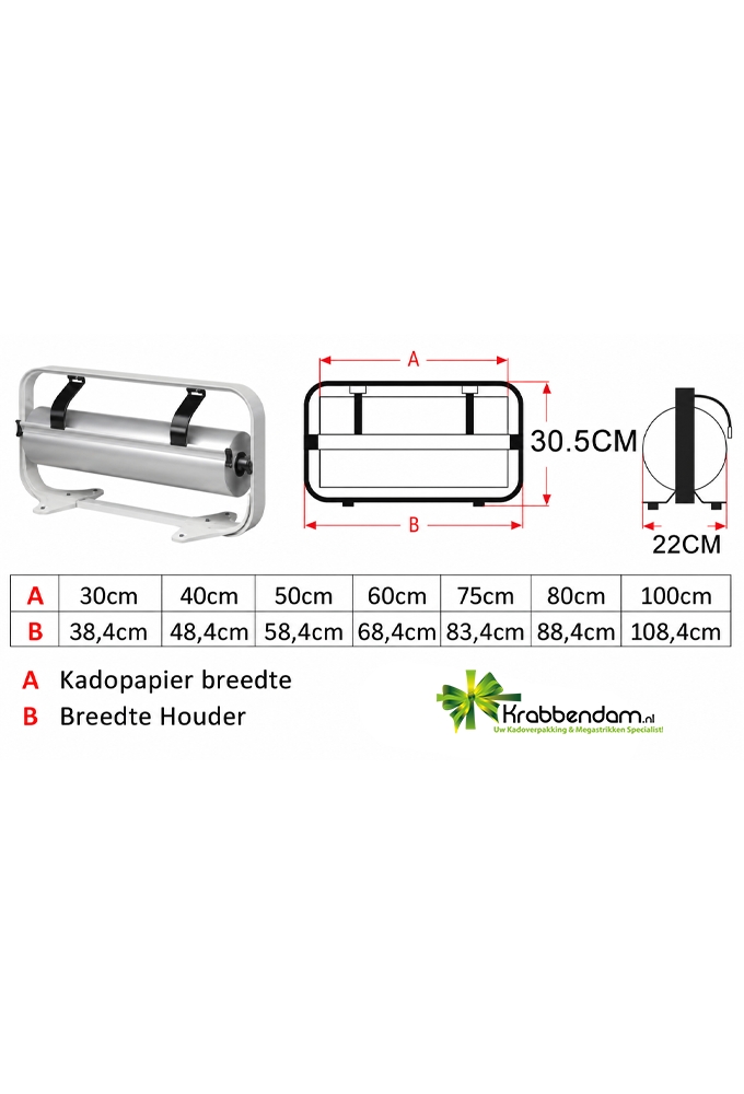 Papierrolhouder Staand Fabriano Kartelmes & Voet 50cm breed