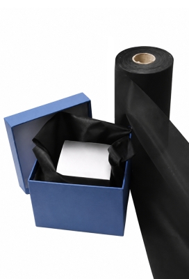 Geschenklint Breed Stof Labro Zwart 20cm x 30meter
