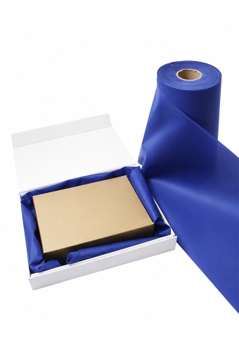 Geschenklint Breed Stof Labro Blauw 20cm x 30meter