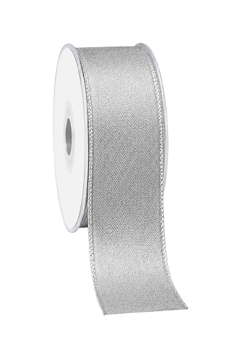 Kadolint Metallic Zilver Met Zilver Rand IJzerdraad 40mm x 20meter