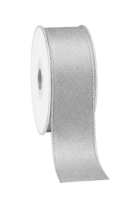 Kadolint Metallic Zilver Met Zilver Rand IJzerdraad 40mm x 20meter